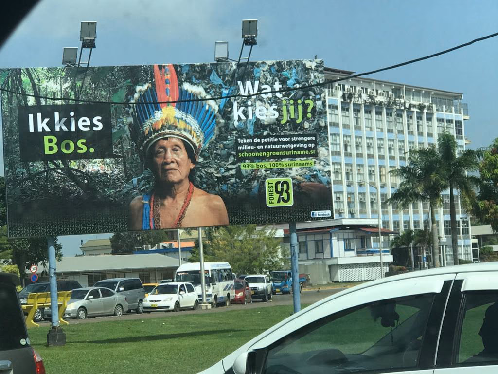 FOREST93 billboard on Sophie Redmondstraat, Paramaribo