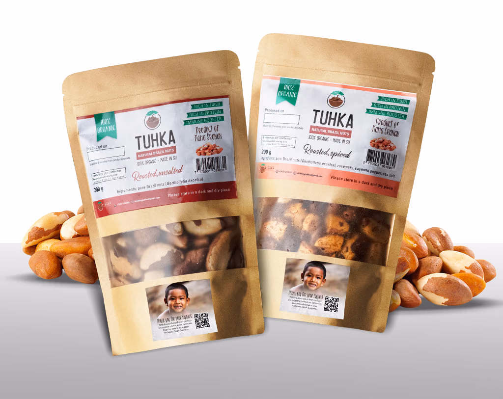 Packaged Tuhka roasted Brazil nuts